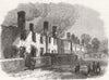 DEVON. Ruins of Broadclist, a village near Exeter, after the fire 1870 print