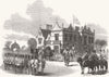 MANCHESTER. HRH Prince Albert leaving Abney Hall, Cheadle. Stockport 1857