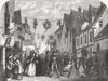 WORCESTERSHIRE. Restoration-Day (29th of May) at Upton-on-Severn 1857 print