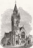 LONDON. The Smithfield Martyrs' Memorial Church 1871 old antique print picture