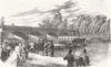 HYDE PARK. Experiments Captain Fowke's Pontoon Brdg Serpentine 1860 old print
