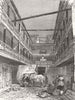 LONDON. The Four Swans Inn-Yard Bishopsgate-Street Within 1848 old print