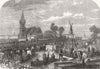 LONDON. Railway works in old St. Pancras Churchyard 1866 antique print