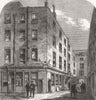 LONDON. Garraway's Coffee-House, Change-Alley, now demolished 1866 old print