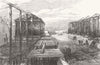 LONDON. Scene of the fire at Kentish-Town Station 1872 old antique print