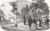 FULHAM. Captain Disney's war projectile experiments, Mulgrave House 1855 print
