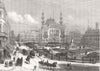 LONDON. New garden in Leicester Square 1874 old antique vintage print picture