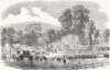SHROPSHIRE. Commencement of the Oswestry and Newtown Railway 1857 old print