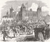 WOOLWICH. Athletic games at the Royal Military Academy. 3-legged race 1866