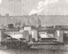 LONDON. Hungerford Pier on the Thames Embankment 1869 old antique print