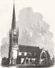 SHEFFIELD. All Saints' church. Yorkshire 1869 old antique print picture