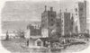 LONDON. The high tide at Lambeth 1868 old antique vintage print picture