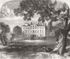 HERTFORDSHIRE. Brocket Hall, Hatfield, Herts, where Lord Darwin died 1865