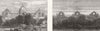 LONDON. Alexandra Palace. Before and after the fire 1873 old antique print