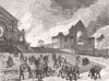 LONDON. The burning of the Alexandra Palace-sketched from the South West 1873