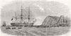 UKRAINE. Boxer's funeral, Balaklava Harbour 1855 old antique print picture