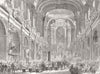 ITALY. Festival, church of Santa Chiara, Napoli 1855 old antique print picture