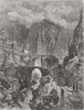 SWITZERLAND. The Devil's Bridge, Pass of St Gothard 1855 old antique print