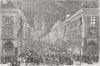 FRANCE. Fete of Jeanne d'Arc, Orleans Illuminated 1855 old antique print