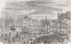 FRANCE. Inauguration, Jeanne d'Arc statue, Orleans 1855 old antique print