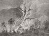 ITALY. Eruption of Vesuvius 1855 old antique vintage print picture