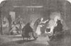 ROMANIA. Interior of a Wallachian hut 1854 old antique vintage print picture