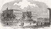 TURKEY. The French Military Barracks, outside Pera 1854 old antique print