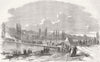 FRANCE. Bridging Experiment at Joinville-Le-Point 1854 old antique print