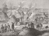 FRANCE. Making Charcoal, Bois de Boulogne, Paris 1871 old antique print