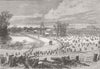 FRANCE. Lake in the Bois De Boulogne, Paris 1871 old antique print picture