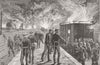 EGYPT. Cairo station burning. Bursting of Shells 1882 old antique print