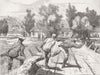 RUSSIA. Under Fire from a Turkish post 1877 old antique vintage print picture