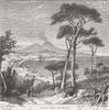 ITALY. View of Napoli and the Bay c1877 old antique vintage print picture