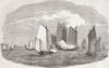 CHINA. Attack on Pirates in Bias's Bay 1851 old antique vintage print picture