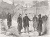 FRANCE. Fort Mont-Valérien. Delivering the keys 1871 old antique print picture