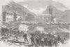 ITALY. Garibaldians forcing Caffaro 1866 old antique vintage print picture