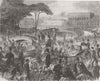 ITALY. Corso of Padua During Visit of Italian King 1866 old antique print