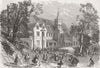 INDIA. The Girls' Building of the Lawrence School 1867 old antique print
