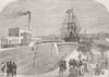 EGYPT. Opening of the New Dry Dock at Suez 1867 old antique print picture