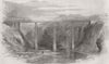 SWITZERLAND. Sitter Viaduct, Appenzel Railway 1856 old antique print picture
