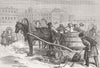 RUSSIA. Taking Water from Neva at St Petersburg 1874 old antique print picture