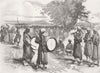 FRANCE. Turco Musicians at The Camp of St Maur 1859 old antique print picture