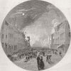 CANADA. Fire in Granville-street, Halifax 1859 old antique print picture