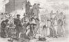 ITALY. Volunteers leaving Rome 1859 old antique vintage print picture