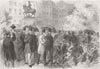 DENMARK. Kongensnytorf Sq, Copenhagen 1864 old antique vintage print picture