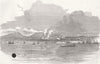 UKRAINE. Battle of Alma, from Deck of Star of South 1854 old antique print