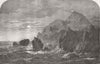 IRELAND. Kullen, at The Entrance Of The Sound 1854 old antique print picture