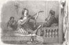 TURKEY. The Pacha and his wife 1853 old antique vintage print picture