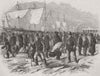 RUSSIA. Scene on the Merchants Mole at Kronstadt 1853 old antique print