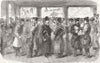RUSSIA. Market for Servants, Kitai Gorod 1856 old antique print picture